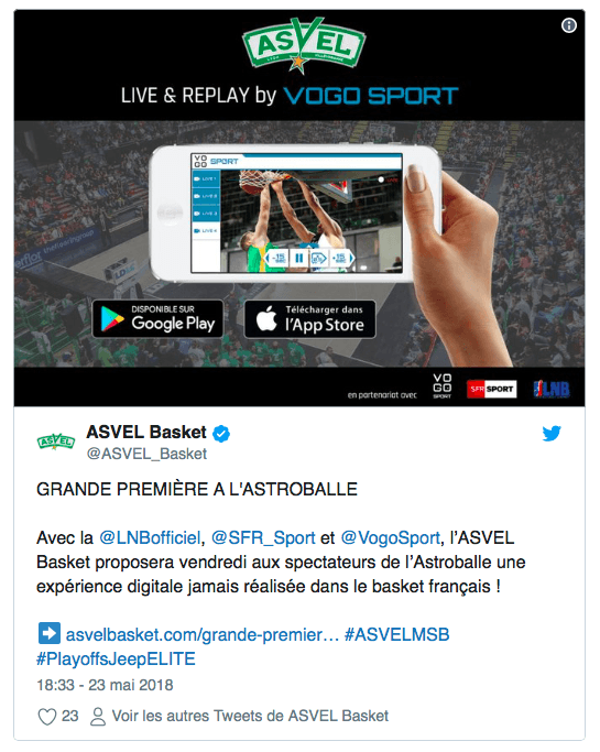 VOGO SPORT à l'Astroballe avec l'ASVEL Basket