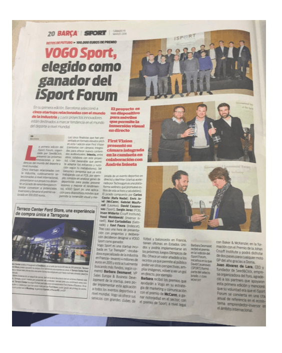 VOGO SPORT in Barça newspaper
