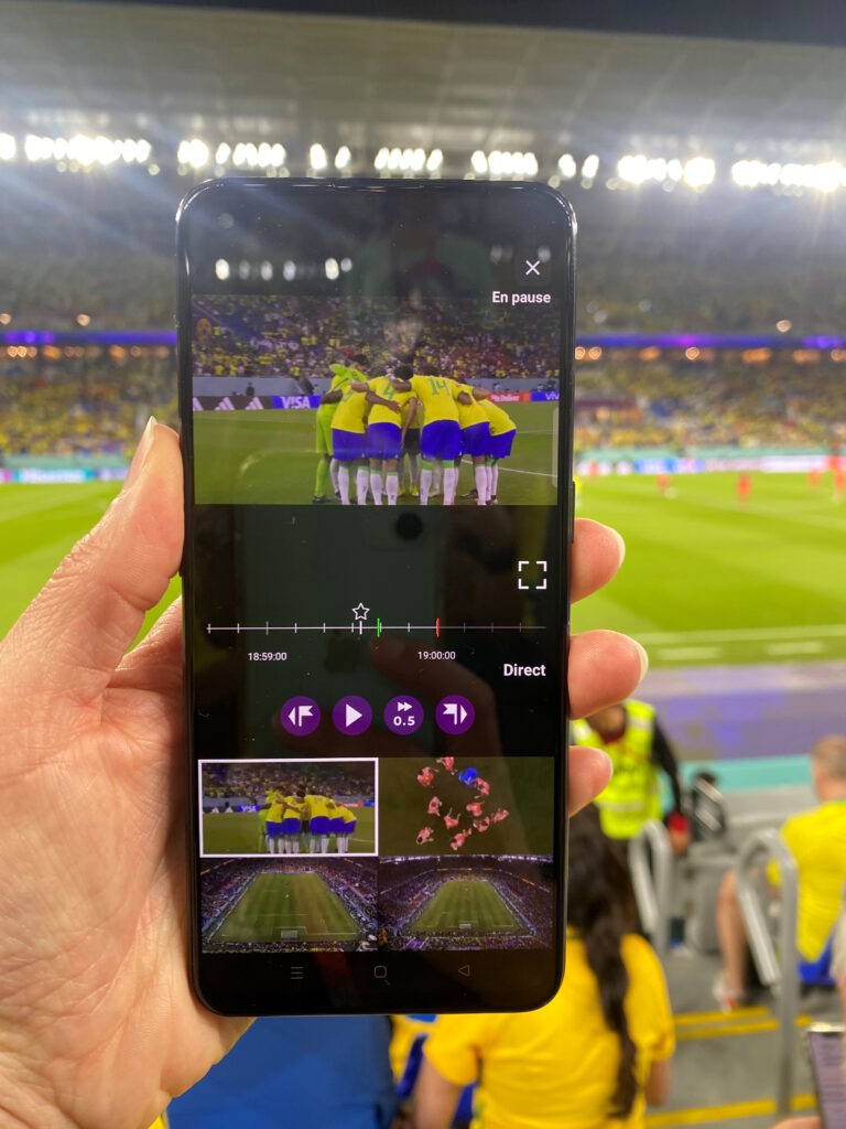 photo de la solution fan vogosport pulse en utilisation lors d'un match de football